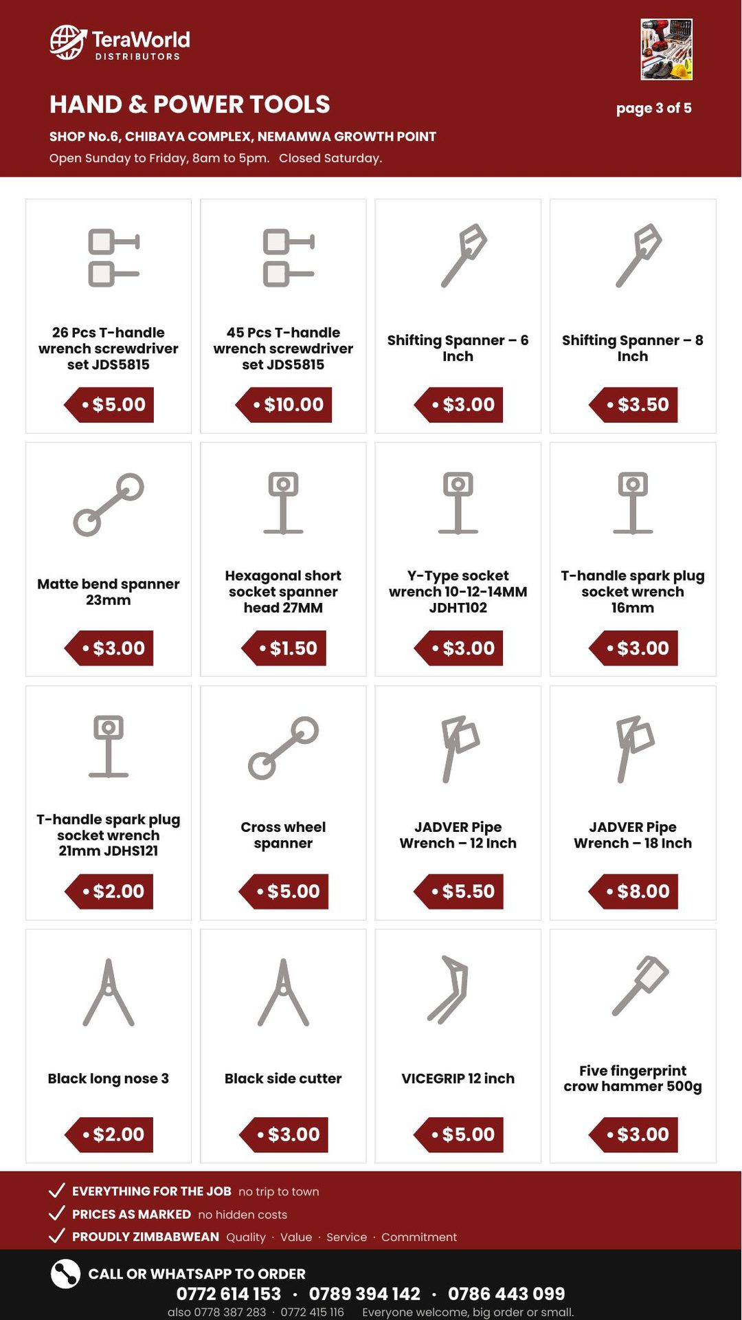 Hand & Power Tools price list, page 3 of 5