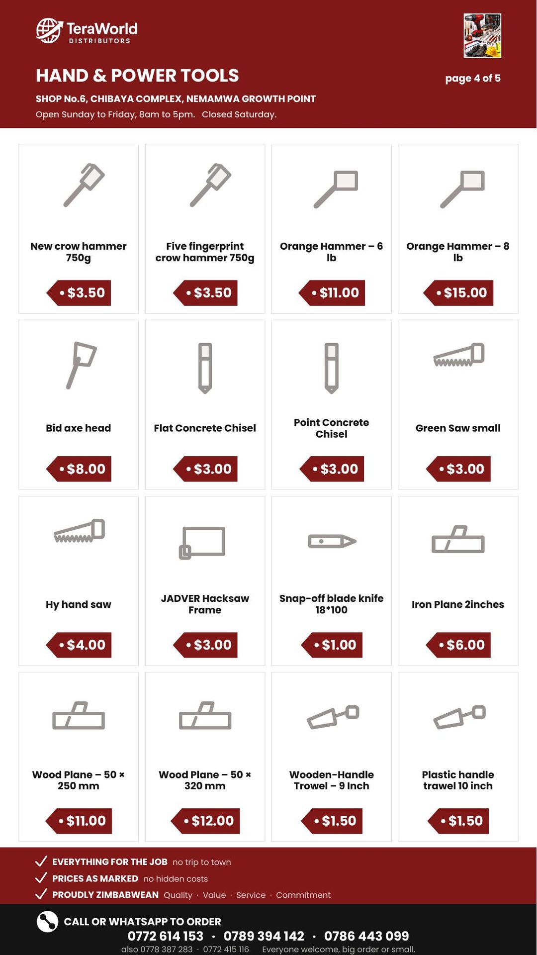 Hand & Power Tools price list, page 4 of 5