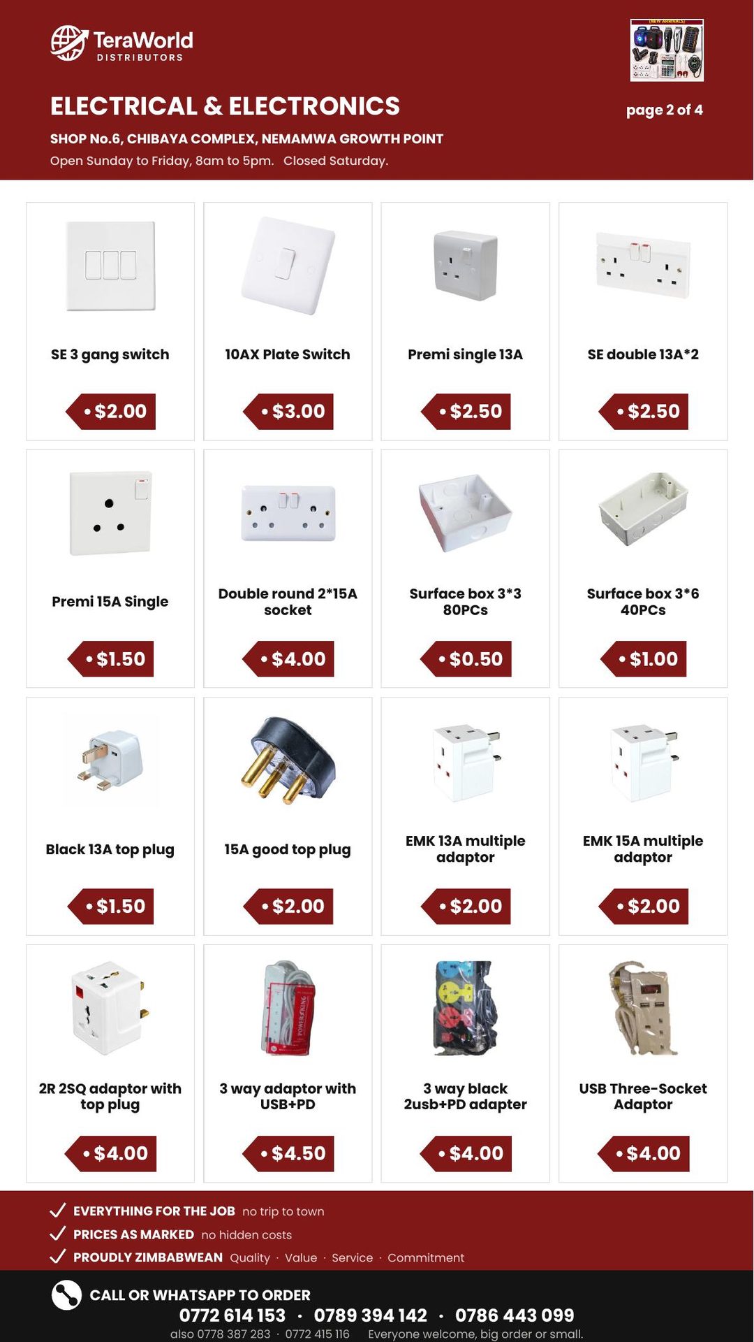 Electrical & Electronics price list, page 2 of 4